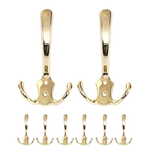 8Er-Set Garderobenhaken MCW-D46, Haken Wandhaken Kleiderhaken, Farbe: Gold-image