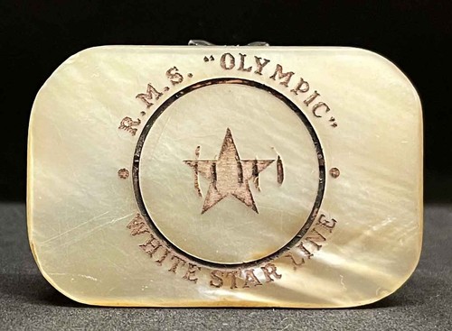 Antiguo token de casino de barco del Reino Unido R M S "Olympic" raro White Star Line valor 100 nácares - Imagen 4 de 10