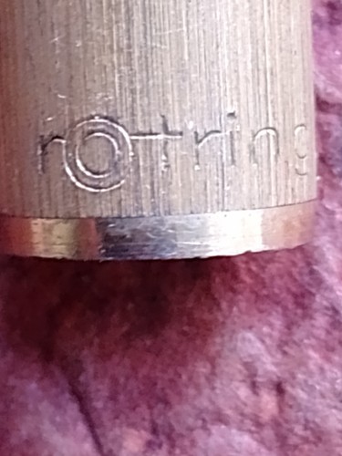 Rare Vintage Rotring Push Ballpoint Pen Brushed steel Gold tone - 第 1/15 張圖片