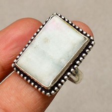 Howlite Gemstone Handmade 925 Sterling Silver Jewelry Ring Size 8