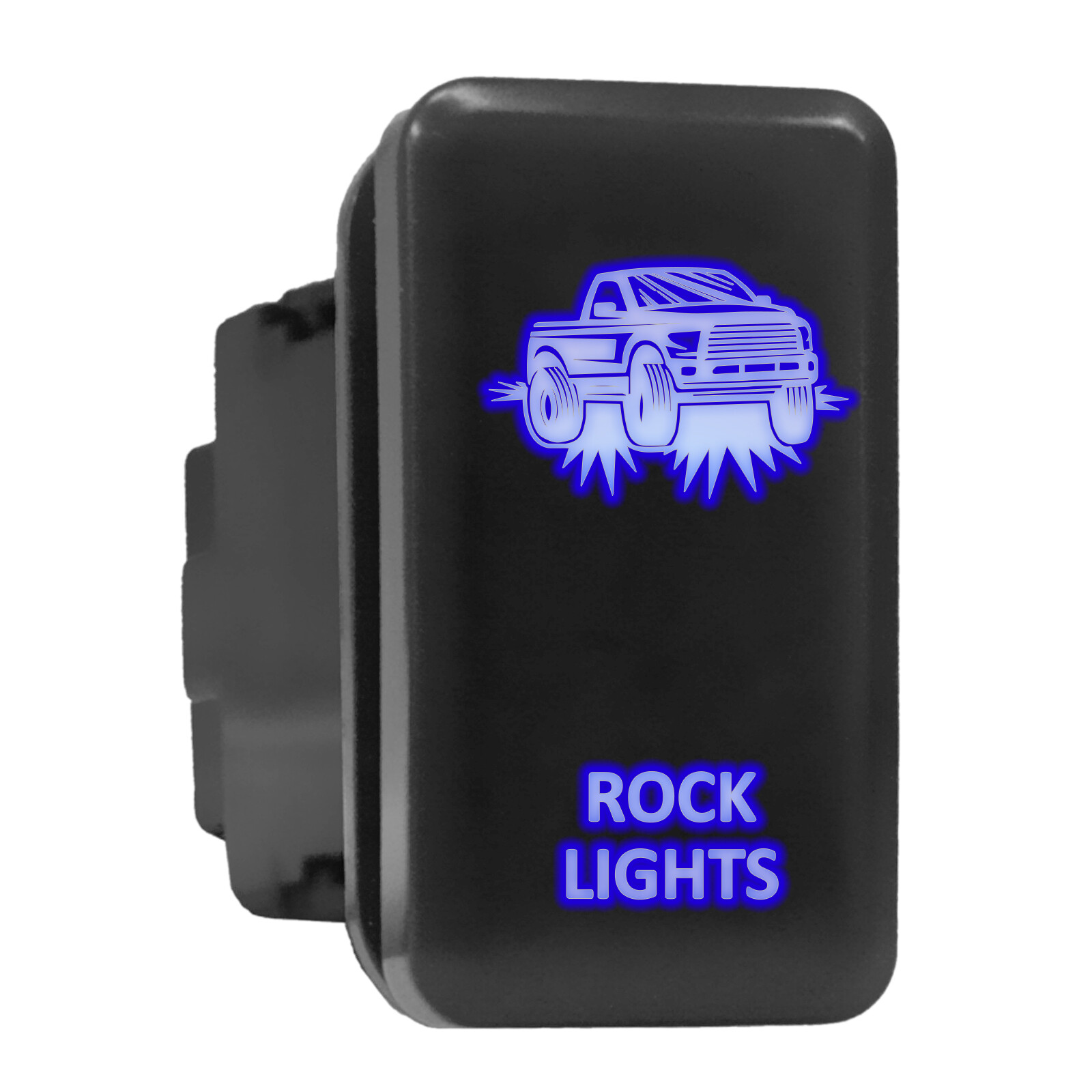 Blue LED Rock Light Switch for Toyota Trucks 1.54x0.83 Inches