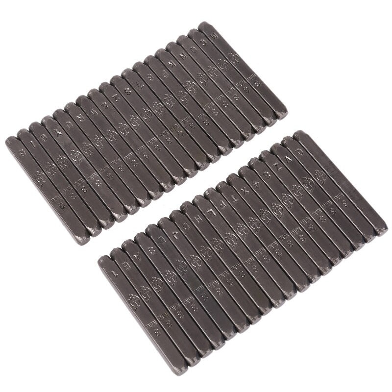 36pcs Metal Stamping Punch Number Letter Stamp Set with Jig Bar for