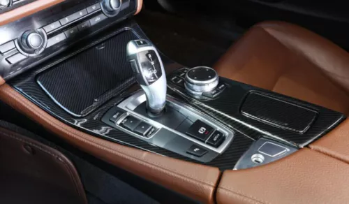 Carbon Fiber Center Console Gear Shift Panel For BMW 5 Series F10 F07 2011-2017 - Picture 3 of 11
