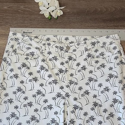 Two by Vince Camuto White Palm Tree Print Pants Women's Size 32/14 - Picture 5 of 9