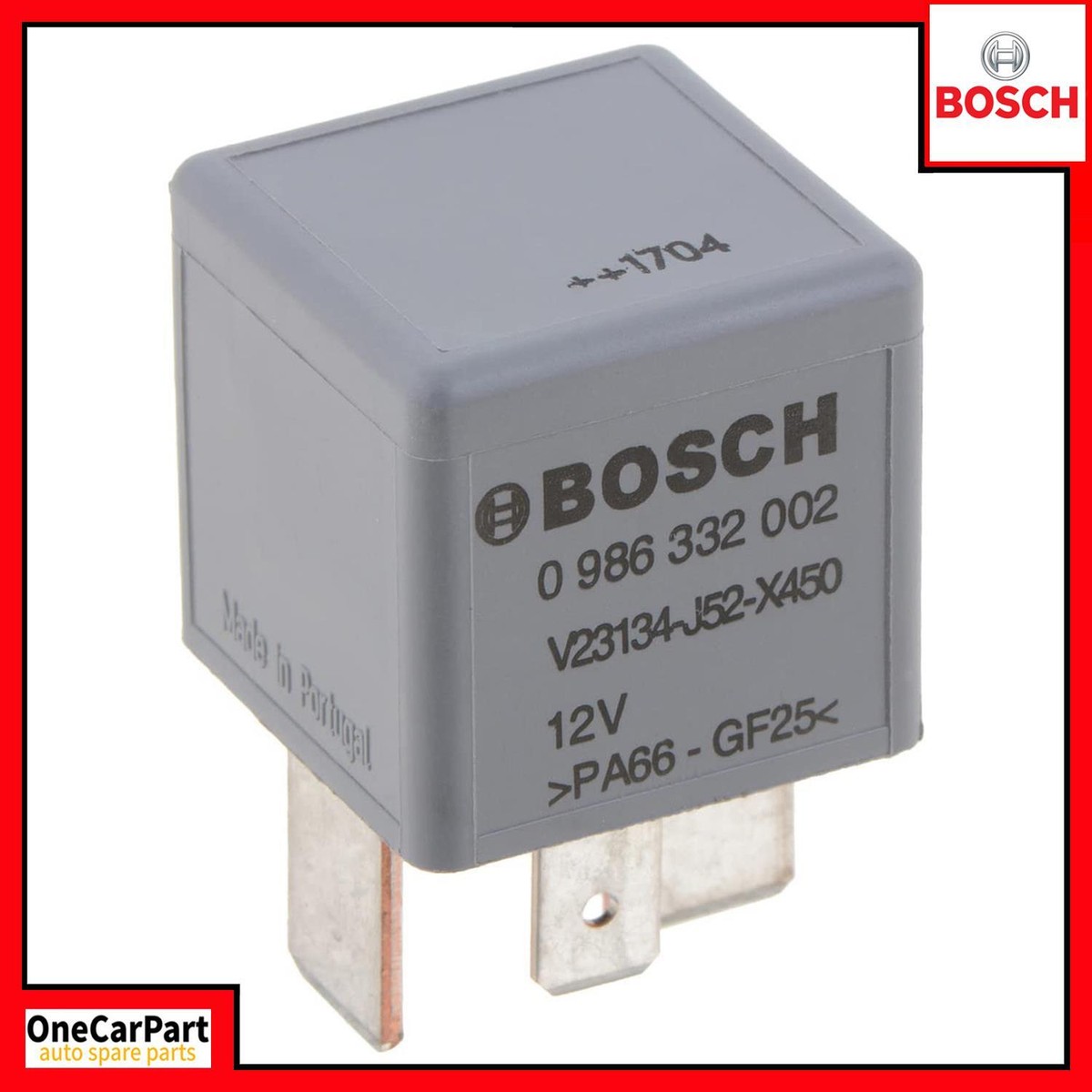 Bosch Main Current Relay – 12V 70A 4-Pin, Fits Audi Seat Skoda VW, Push-In Mount