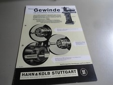 Alter Prospekt Gewindeschneidmaschine Hahn & Kolb Stuttgart um 1930 🍀
