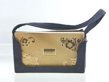 Vintage Voulpte Hollywood Regency MGM Gold Powder Lipstick Compact Combo