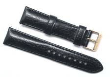 20mm Black Camel Grain Oily calf Leather Replacement Watch Band Rose Gold Buckle