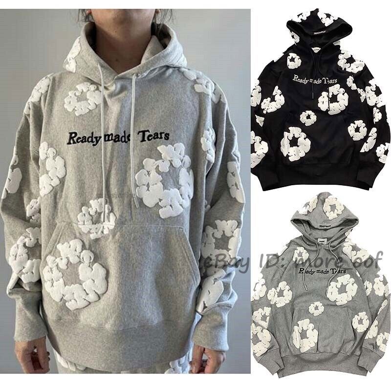 READYMADE Vintage Kapok Print Graffiti Embroidered Hoodie READYMADE Vintage Kapok Print Graffiti Embroidered Hoodie
