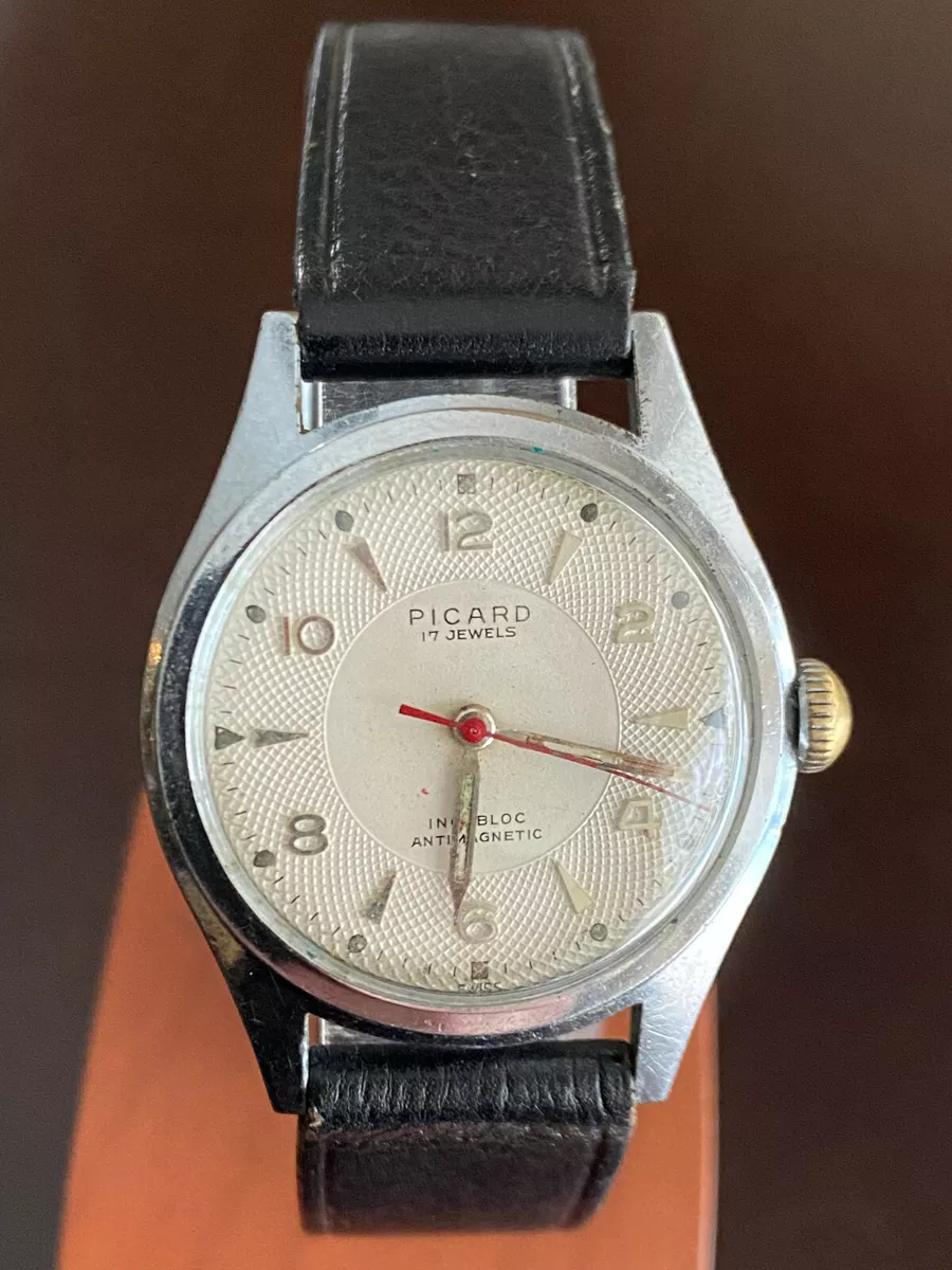 VINTAGE MEN S PICARD WRIST WATCH KEEPING TIME 17 JEWEL