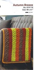 Mary Maxim Autumn Breeze Afghan Blanket Throw Crochet Kit