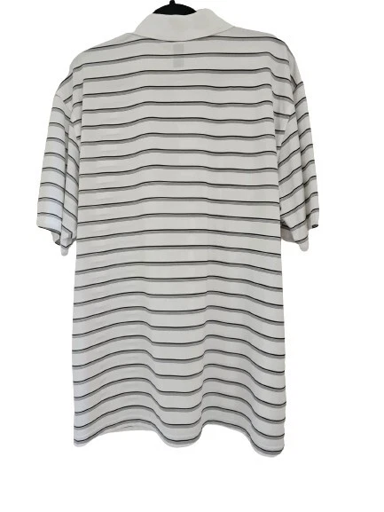 PREOWN PGA TOUR MEN'S WHITE & BLACK STRIPES GOLF POLO SHIRT SIZE XL - Image 4 of 4