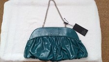 WOMEN'S 'BETTY JACKSON BLACK' TURQUOISE PATENT LEATHER HANDBAG/CLUTCH PURSE NWT