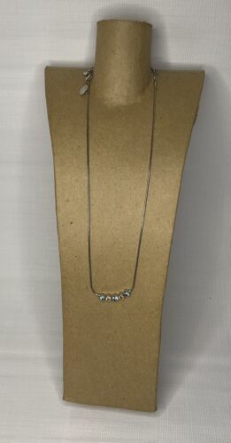Lia Sophia Style N30 Blue & White 5-Stone Rhinestone 12-16" Necklace