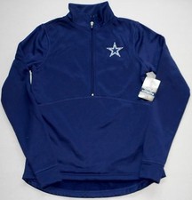 DALLAS COWBOYS AUTHENIC APPAREL WOMENS PULLOVER SWEATSHIRT JACKET S M BLUE
