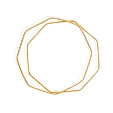 Yellow Gold Filled Bangle Bracelet for Women and Girls, Stackable Cuff, 65mm