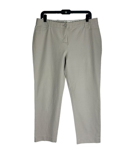 Jm Collection Petite Women's Side Lace-up Capri Pants Stonewall Sz