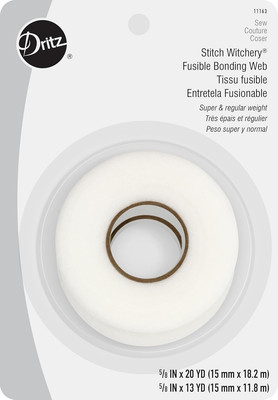Stitch Witchery Fusible, 5/8'' X 20-Yards, Ultra-Light Weight, 1 Roll, White Bond