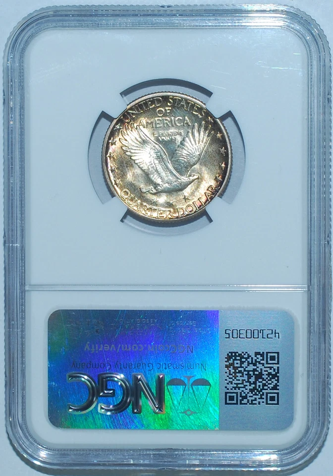 1928 D NGC MS66+ Standing Liberty Quarter - Image 2 of 2