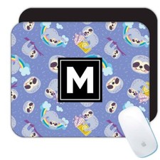 Gift Mousepad : Cute Baby Sloth Trendy Animal Shower Kids Rainbow Milkshake