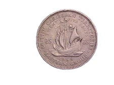 1965 BRITISH CARIBBEAN TERRITORIES 25 CENTS ELIZABETH II KM#6-NICE CIRC!c3511xux