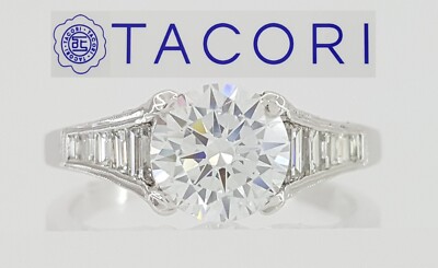 Simply TACORI 18K White Gold Semi-Mount 0.70 ct Round Engagement Ring Rtl $4,570