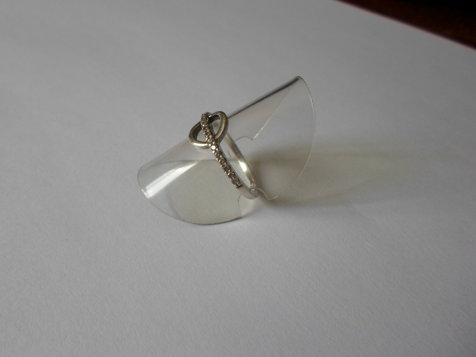 solid silver ring, openwork circle, zirconiums, s… - image 4