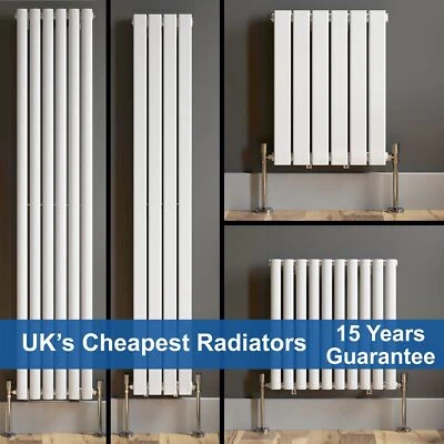 RADILUX Designer Radiator Vertical Horizontal White Flat Panel Oval Column Double Rads