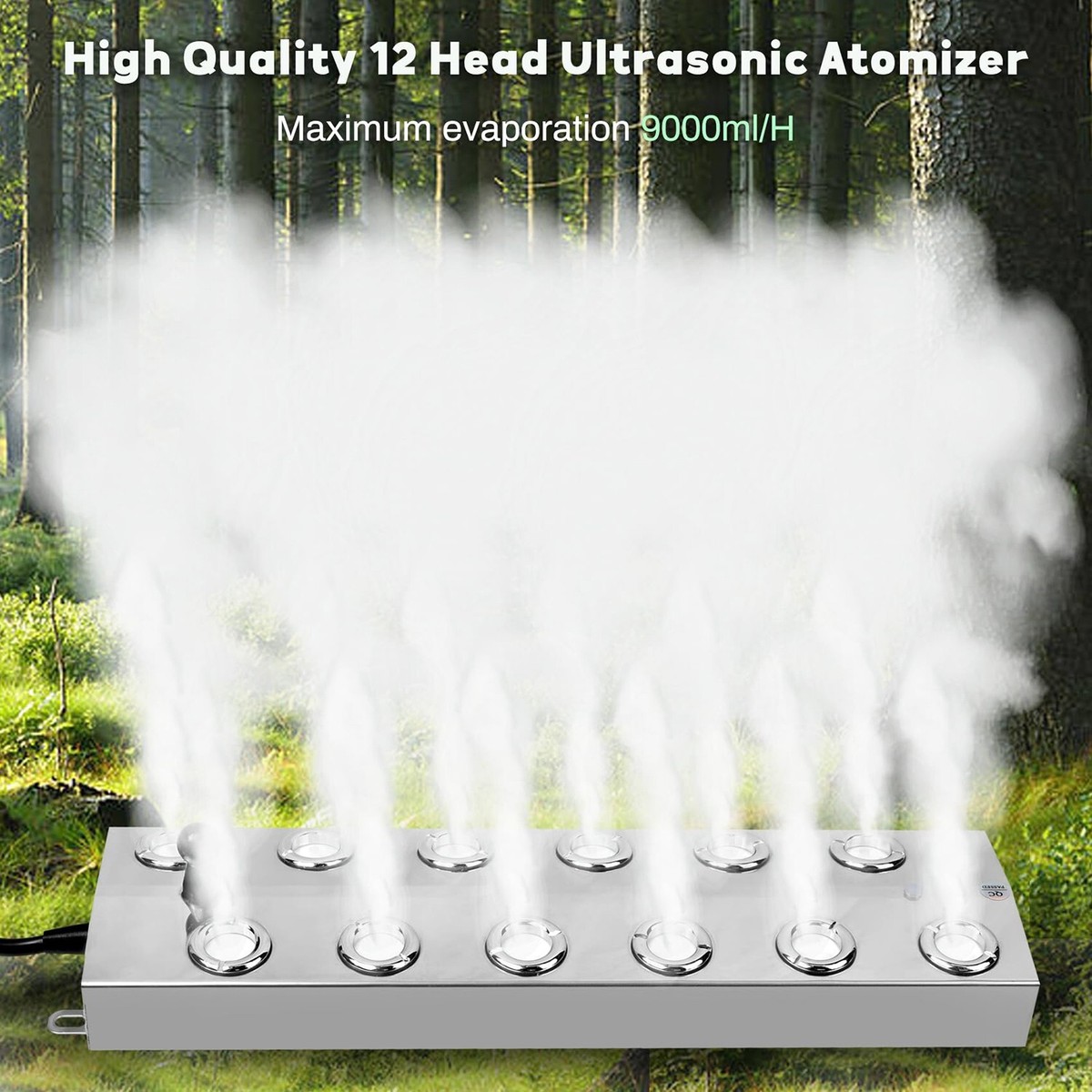 Tuin Mist Apparatuur MUYIRTED Ultrasone Mistmaker 10 Koppen - 7 Liter/u Mist, 400W Voeding | Voor Tuin, Terras, Vijver & Plantenkas 10 Koppen Mistmaker