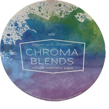 Chroma Blends Circular Watercolor Paper 20 Sheets 10" Painting Art Supplies New