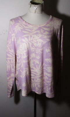 LUCKY BRAND Lavender Oversized Long Sleeve Top Size L