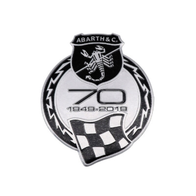 für Abarth 70th 2pcs Rear side Logo Embleme Ornamente1949-2019 Aluminium Sticker
