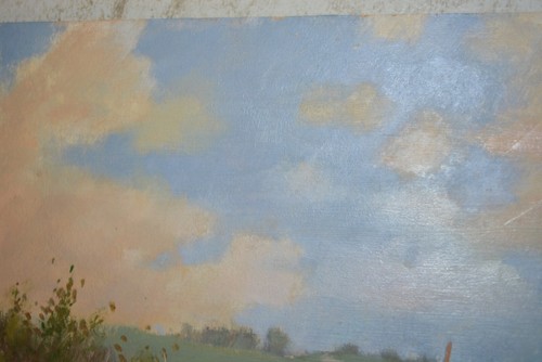 elegante dipinto olio su pannello epoca '900 francese - Imagen 10 de 10