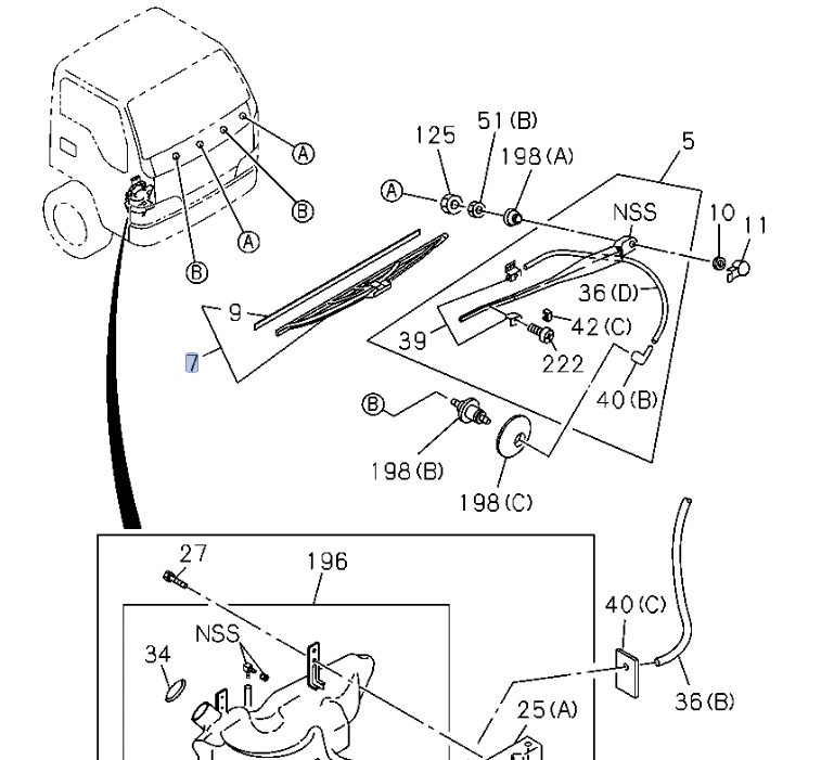 2x Limpiaparabrisas para Isuzu NPR NQR NRR NPR-HD 94-15 8971345612 Foto 2 de 4