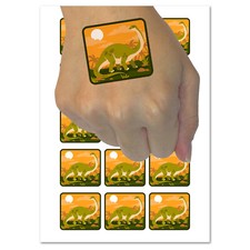 Brontosaurus Dinosaur Temporary Tattoo Water Resistant Fake Body Art Set