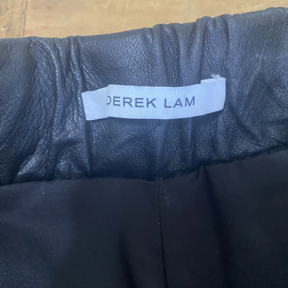 10 Pantalones Cortos CROSBY DEREK LAM Mujer Cuero Negro Grandes Foto 3 de 4