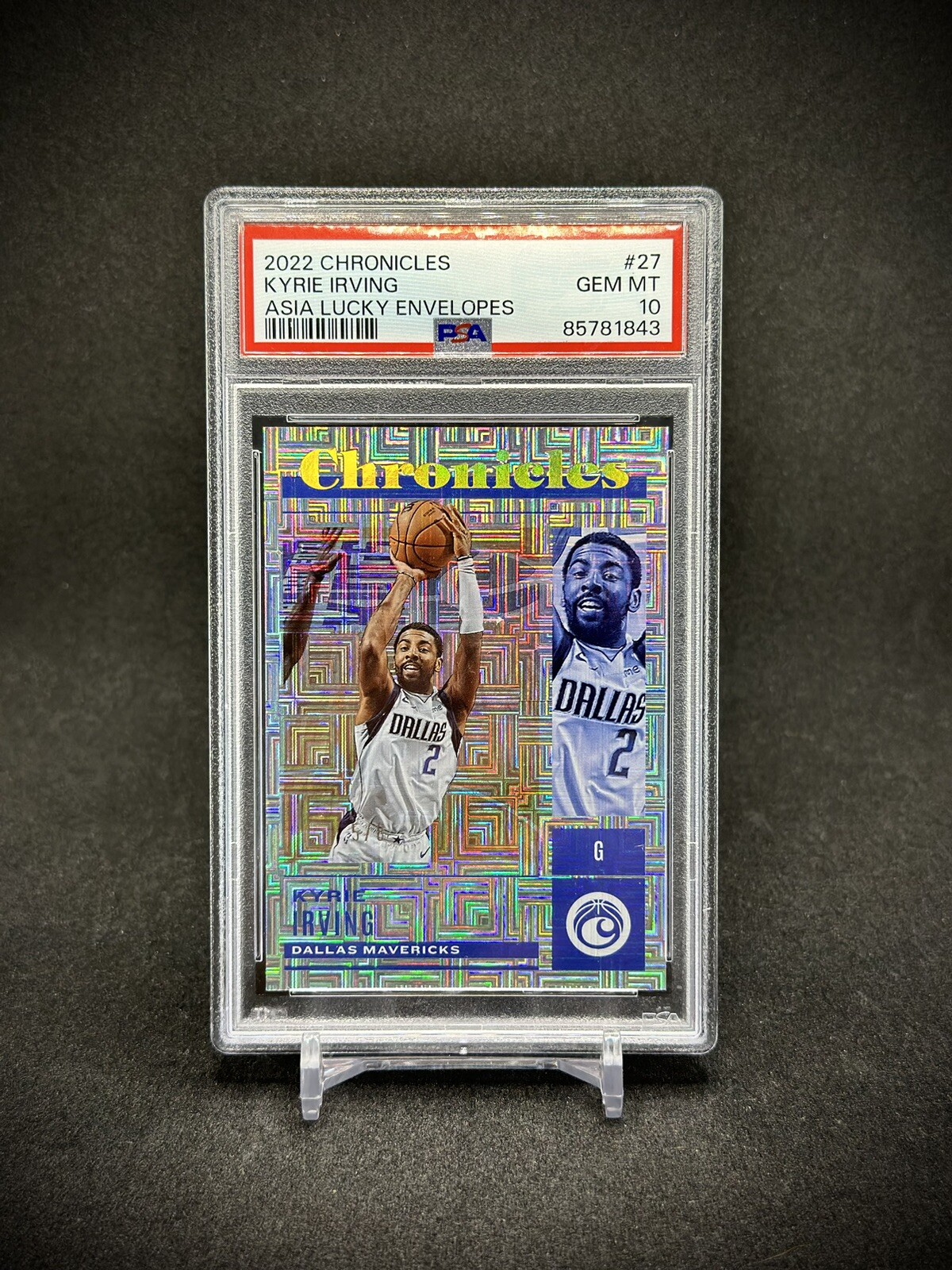 Kyrie Irving 2022 Panini Chronicles Lucky Envelopes Prizm /8 SSP PSA 10 Dallas