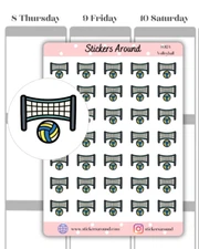 Volleyball Icon Planner Sticker, Sports Sticker for Calendar & Bullet Journal