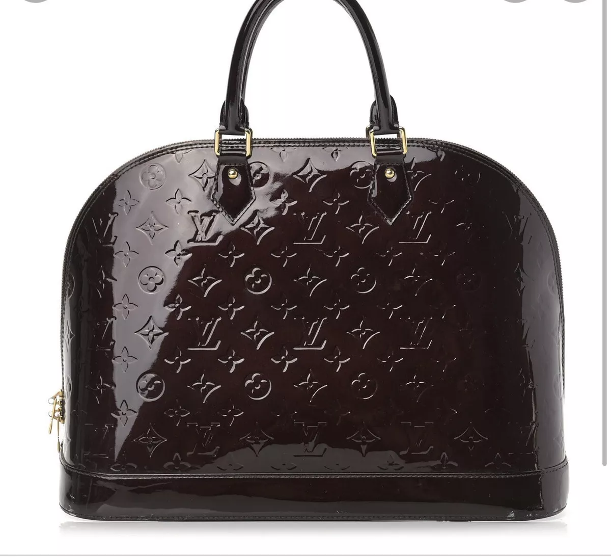 Drooling over this Louis Vuitton Amarante Vernis Leather Alma GM