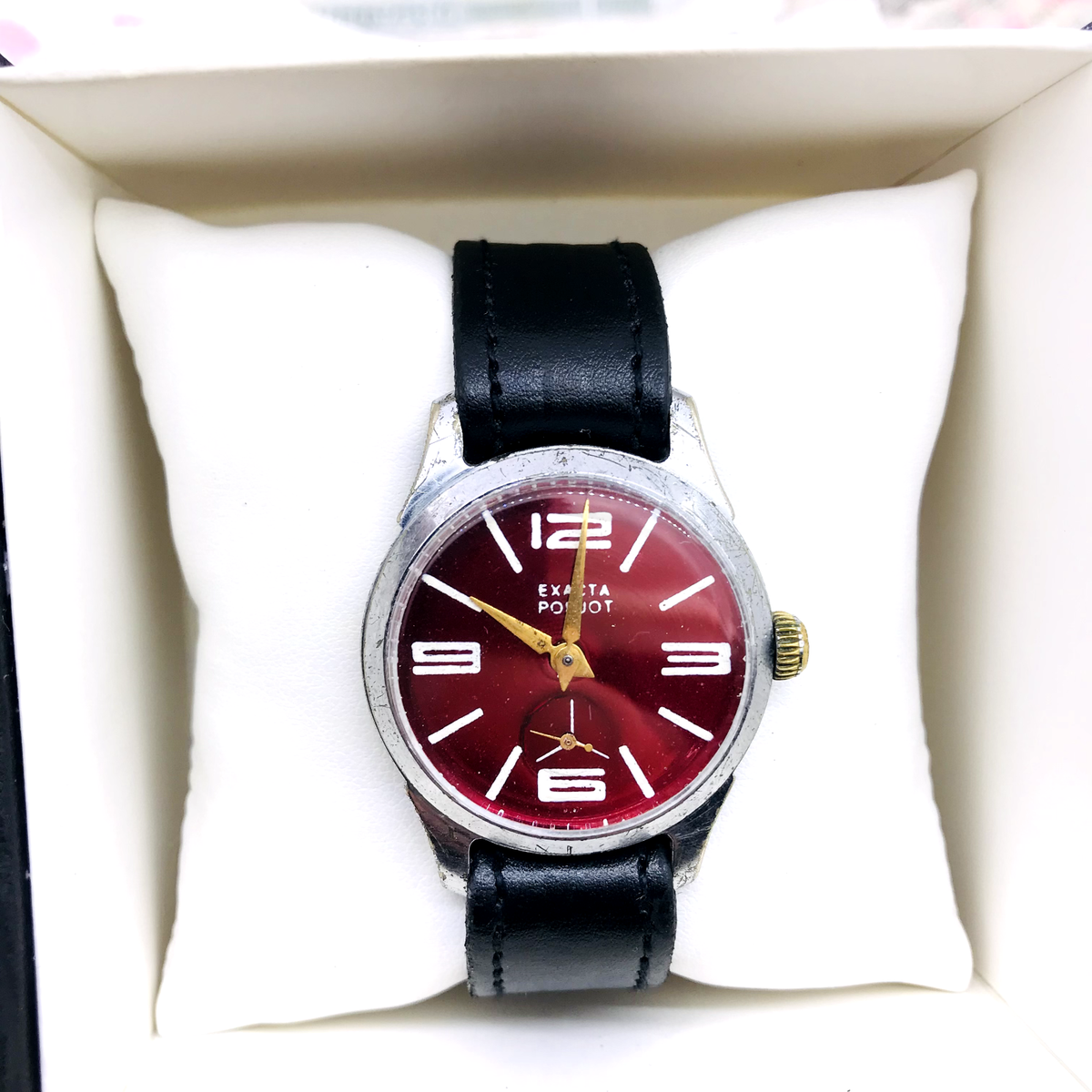 🍓 Rare Exacta Poljot Ruby color 2602 USSR wrist watch Soviet Service 🛠