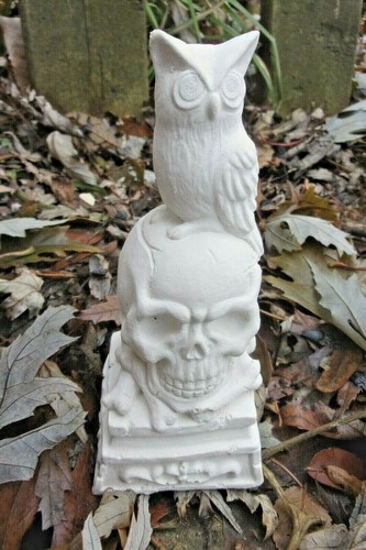 Latex owl skull mold 5.25" H x 2.25" W plaster cement casting mould
