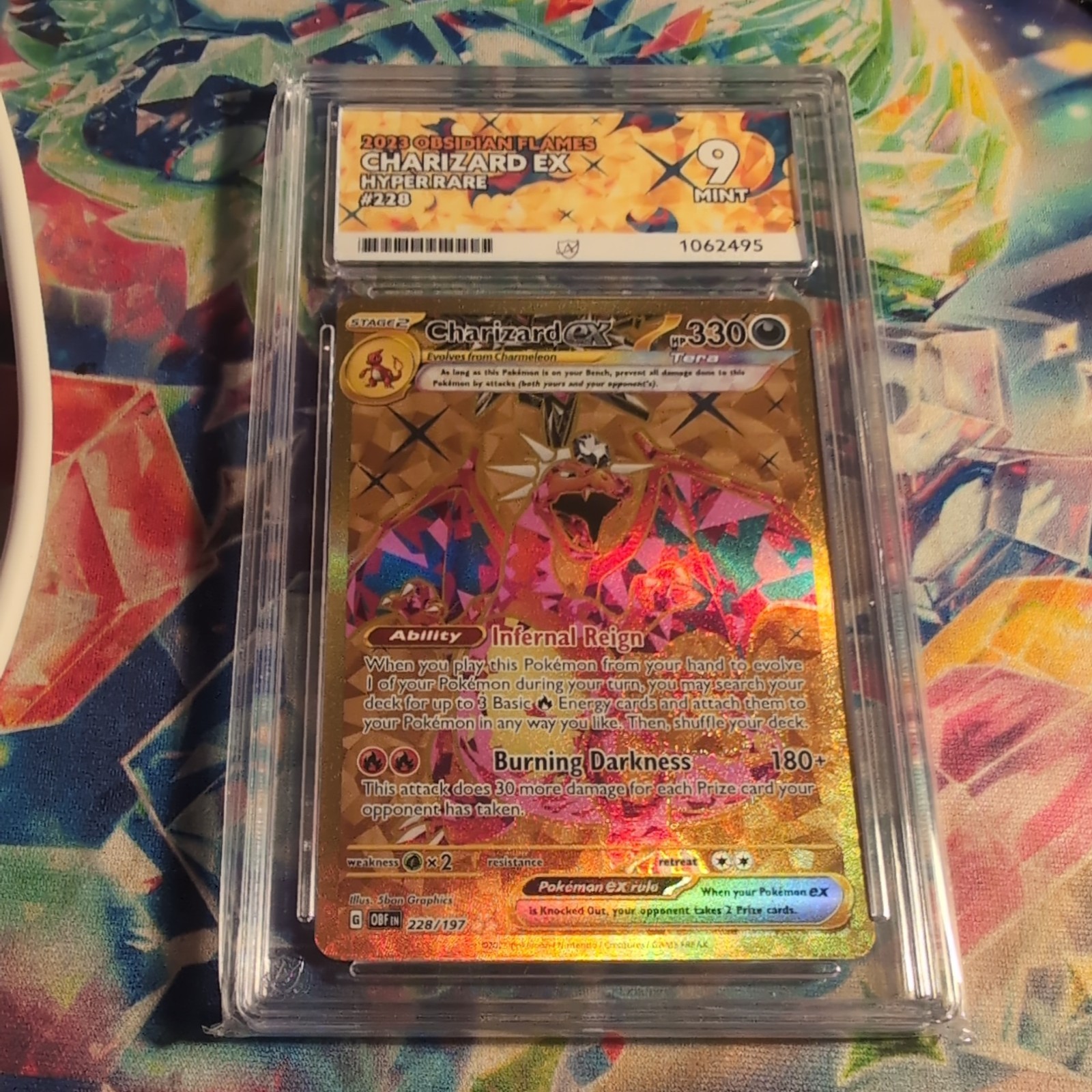 2023 Obsidian Flames Charzard EX Eyper Rare 228 Ace Grade 9 Mint 