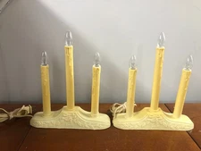Vtg. Set of 2 W/ 3 Lights Elec.Candolier 9 3/4" tall W/bulbs Works