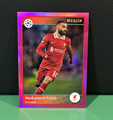 2024-25 Topps Merlin UEFA Mohamed Salah Liverpool FC Serial /199 Fuchsia Refract