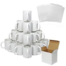 72 Sublimation Mugs White 11oz 325ml Polymer Coated Cup Blank AAA