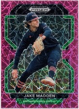 2022 Panini Prizm Draft Picks Neon Pink Velocity Jake Madden Card RC #PDP118 