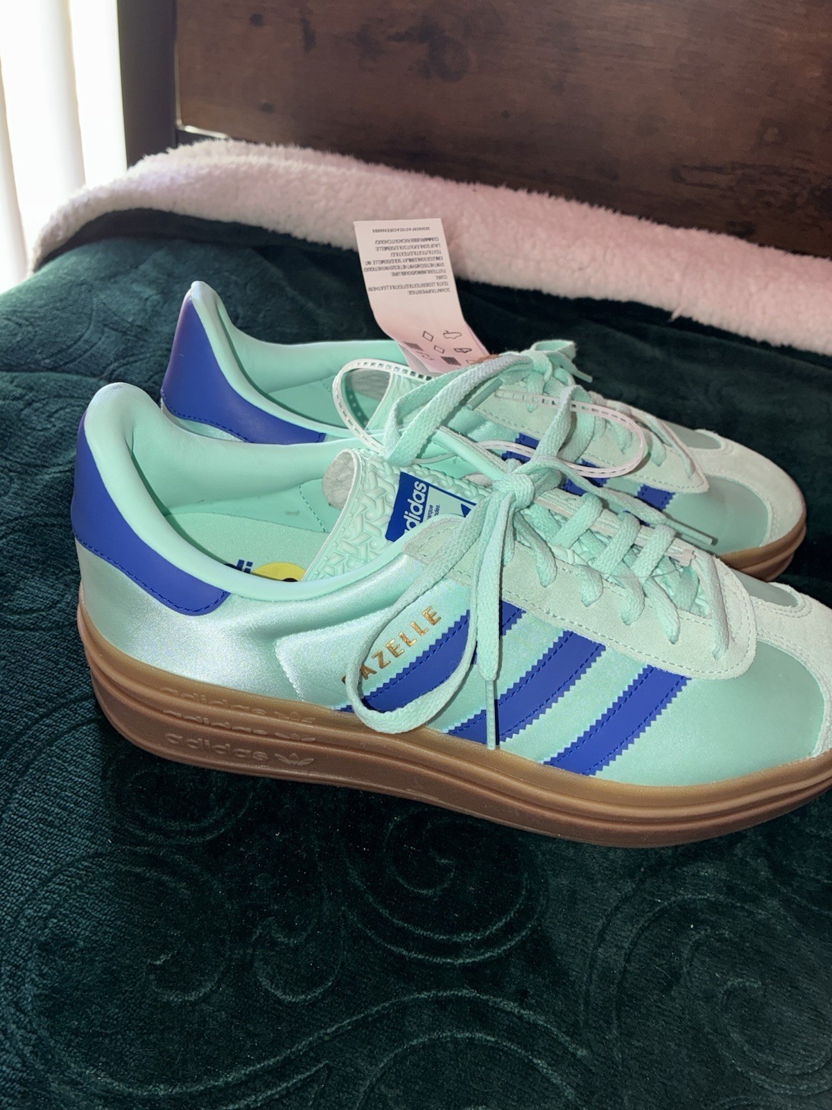 adidas Gazelle Bold Clear Mint Lucid Blue Satin W