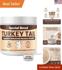 60 Scoops of Organic Turkey Tail Mushroom for Dogs - No Fillers, Pure Support