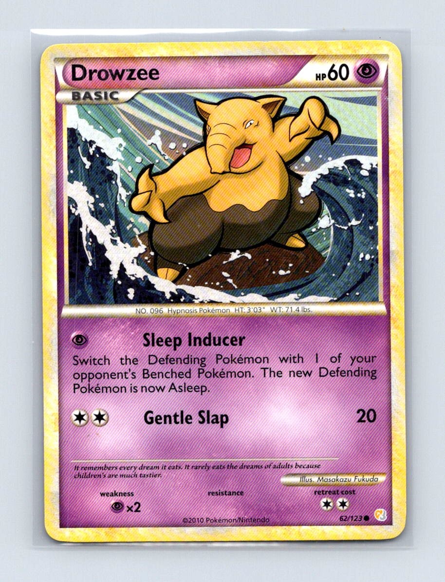 Drowzee 62/123 Common HeartGold & SoulSilver Pokemon Lightly Played