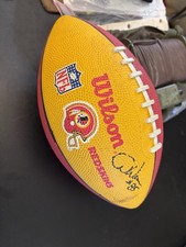 Signed Wilson NFL Red / Yellow Football 3 Autographs Redskins